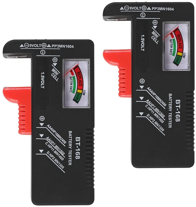 Main image of 2Pack of BT-168 Battery Tester, Universal Battery Tester, Small Battery Tester for Household Battery, Suitable for AAA AA C D 9V 1.5V Button Battery