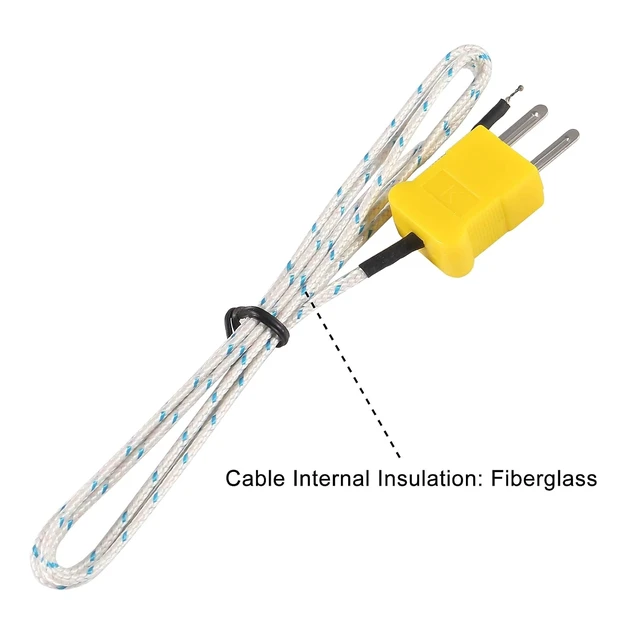 Alt view image 2 of 6 - 1M K Type Mini-Connector Thermocouple Temperature Probe Sensor Measure Range -50~700°C,Compatible with TM902C/ TES1310 (6 Pieces)