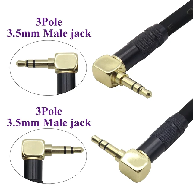 Alt view image 4 of 7 - (0.3M/1Ft 90 Degree TRS 3.5mm Jack Adapter Cable Right Angled 3 Poles 3.5mm Male to Male Connector Stereo Audio Extension Cord for Car Stereo,Home Stereo,Tablet,PC,Headphone(Black-M/2Bend)