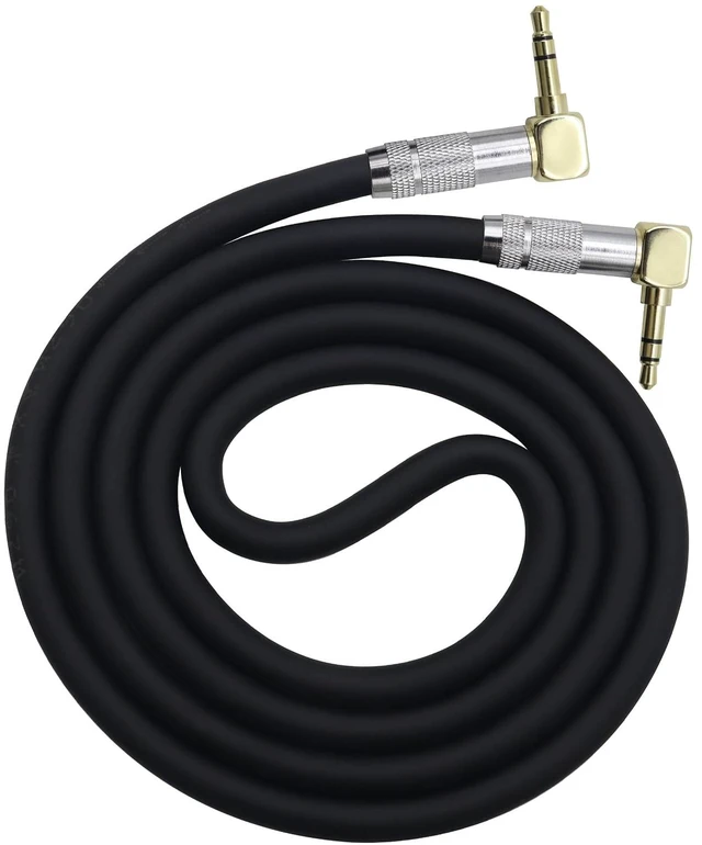 Main image of (1M/3Ft Right Angle TRS Male Plug 3 Pole 90 Degree 3.5mm Audio Cable 1/8 Headphone Extension Cable for Phone,Tablet,PC, CD,MP3,MP4,Headphone, Headset,No Mic Support(Silver-M/2Bend)