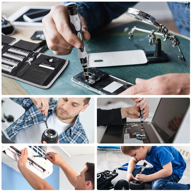 Alt view image 6 of 7 - Precision Screwdriver Set 142-Piece Computer Tool Kit Magnetic Screwdriver Set Laptop Screwdriver Kit Electronic Repair Kit Tech Toolkit for PC, Phone, Macbook, Nintendo, PS4, Xbox Controller