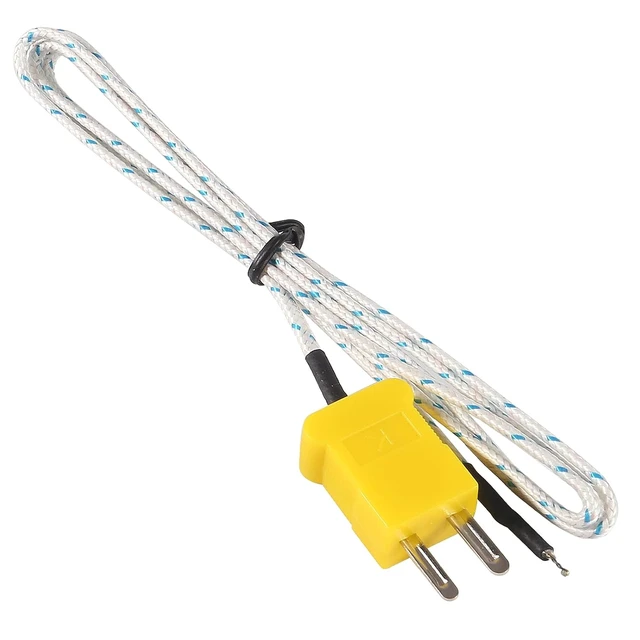 Alt view image 3 of 6 - 1M K Type Mini-Connector Thermocouple Temperature Probe Sensor Measure Range -50~700°C,Compatible with TM902C/ TES1310 (6 Pieces)