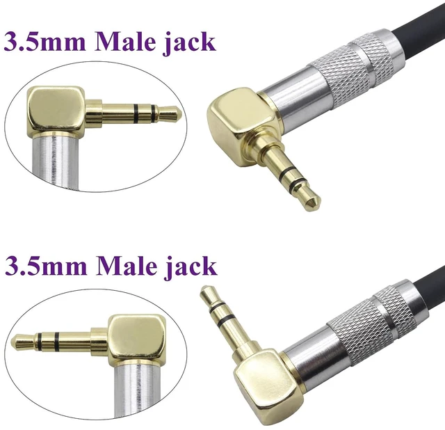 Alt view image 3 of 7 - (1M/3Ft Right Angle TRS Male Plug 3 Pole 90 Degree 3.5mm Audio Cable 1/8 Headphone Extension Cable for Phone,Tablet,PC, CD,MP3,MP4,Headphone, Headset,No Mic Support(Silver-M/2Bend)