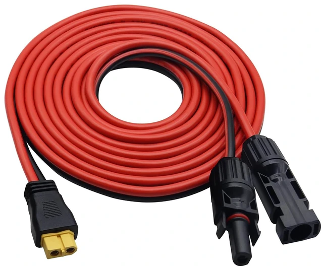 Main image of 10AWG Solar to XT60 Cable Solar Connector Adapter to XT60 Female Extension Cable for LiFePO4 Battery RV Portable Power Station Generator, Camping,Portable Solar Systems(3M/10FT)