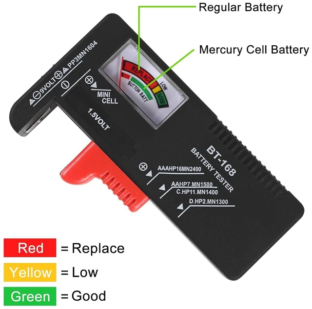 Alt view image 4 of 5 - 3Pack Battery Tester, Universal Battery Checker Small Battery Tester for AAA AA C D 9V 1.5V Button Cell - for Household Batteries BT-168