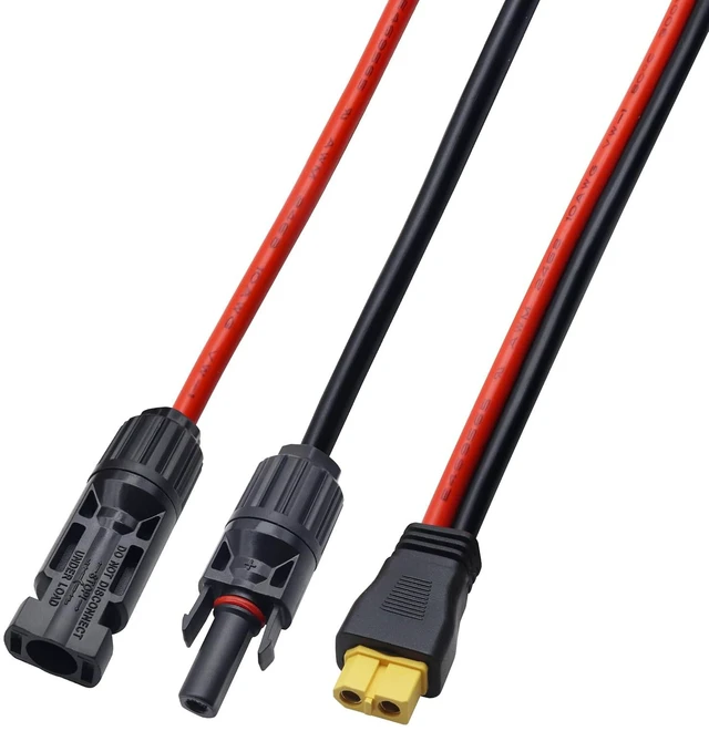 Alt view image 6 of 7 - 10AWG Solar to XT60 Cable Solar Connector Adapter to XT60 Female Extension Cable for LiFePO4 Battery RV Portable Power Station Generator, Camping,Portable Solar Systems(3M/10FT)