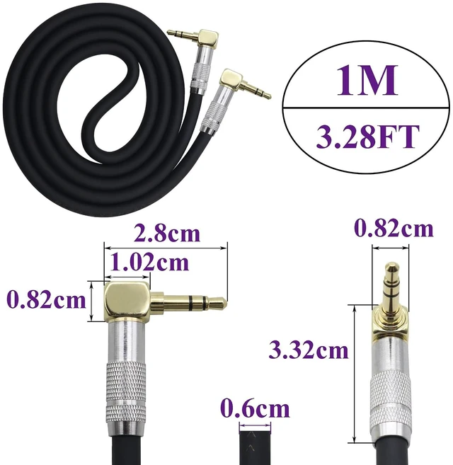 Alt view image 2 of 7 - (1M/3Ft Right Angle TRS Male Plug 3 Pole 90 Degree 3.5mm Audio Cable 1/8 Headphone Extension Cable for Phone,Tablet,PC, CD,MP3,MP4,Headphone, Headset,No Mic Support(Silver-M/2Bend)