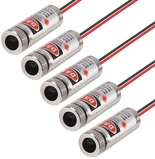 Main image of 5pcs 650nm 5mw Laser Head Laser Tube Adjustable Focus 3~5V Red Laser Tube for Sight Positioning Sighting Telescope (Dot)