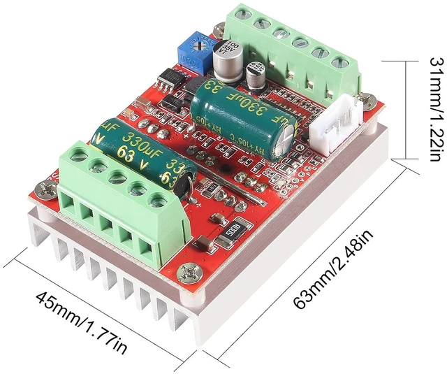 Alt view image 4 of 6 - 1PCS DC 6-60V 400W BLDC Three-Phase DC Brushless Motor Controller PWM Hall Motor Control Driver Board 12V 24V 48V
