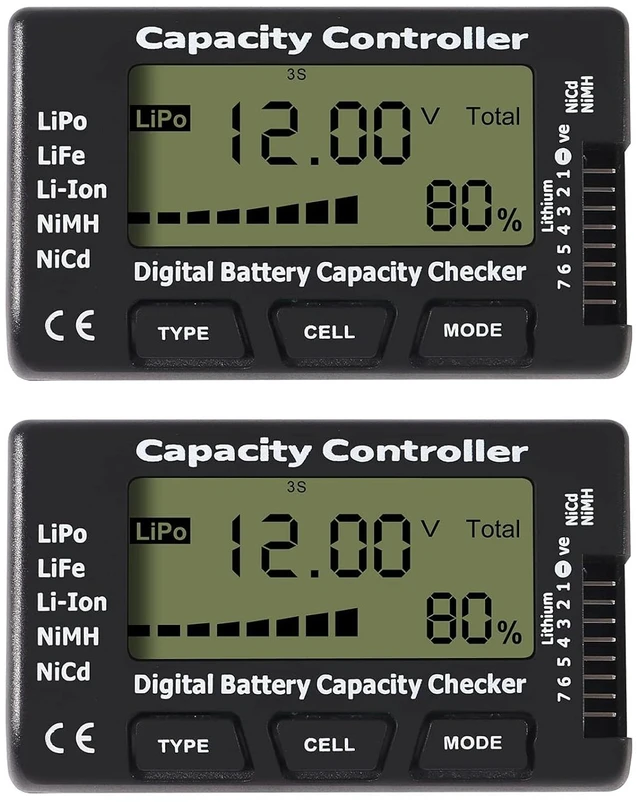 Main image of RC Cellmeter 7 Digital Battery Capacity Checker Controller Tester Voltage Tester for LiPo Life Li-ion NiMH Nicd Cell Meter 2PCS
