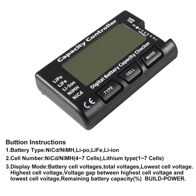 Alt view image 4 of 5 - RC Cellmeter 7 Digital Battery Capacity Checker Controller Tester Voltage Tester for LiPo Life Li-ion NiMH Nicd Cell Meter 2PCS
