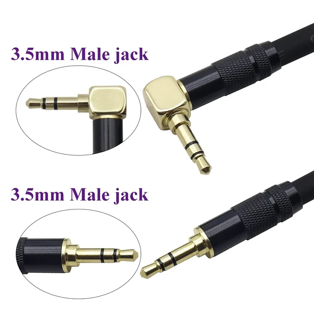 Alt view image 3 of 7 - (1M/3Ft TRS 3.5mm 1/8" Jack Extension Audio Cable,Right Angle 3.5mm Stereo Plug Male to 3Pole 1/8 Male Extender Headphone AUX Cord for Laptops,Car Stereos,Home Theater Systems(Black-M)