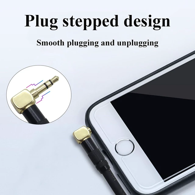 Alt view image 5 of 7 - (1M/3Ft TRS 3.5mm 1/8" Jack Extension Audio Cable,Right Angle 3.5mm Stereo Plug Male to 3Pole 1/8 Male Extender Headphone AUX Cord for Laptops,Car Stereos,Home Theater Systems(Black-M)
