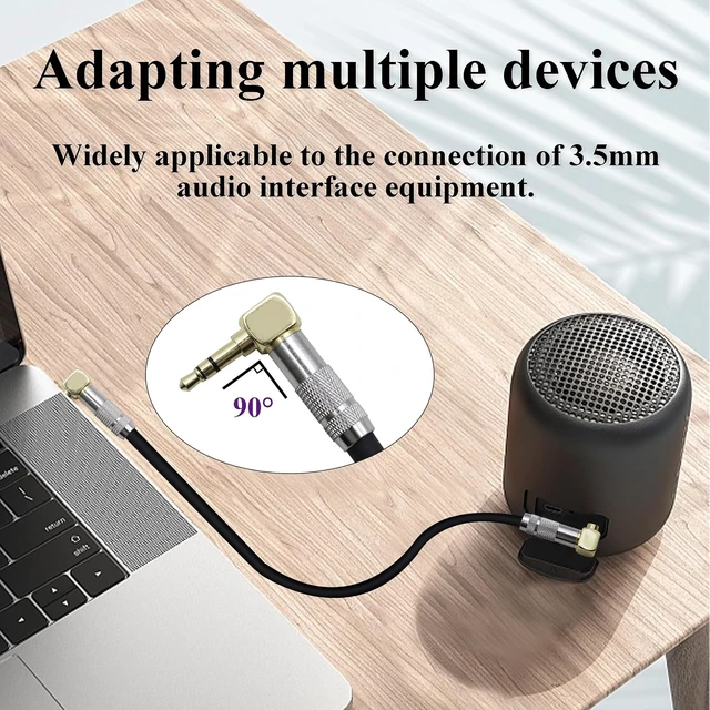 Alt view image 7 of 7 - (0.3M/1Ft 90 Degree TRS Male Plug 3 Pole Right Angle 3.5mm Audio Cable 1/8 Headphone Extension Cable for Phone,Tablet,PC, CD,MP3,MP4,Headphone, Headset and More(Silver-M/2Bend)