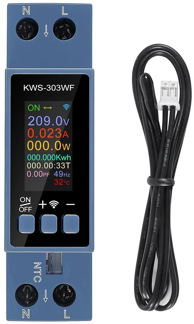 Main image of 8 in1 TFT Color Screen Dual Phase AC Meter Voltage Current Power Meter 0-40A AC 85-290V Timer Relay