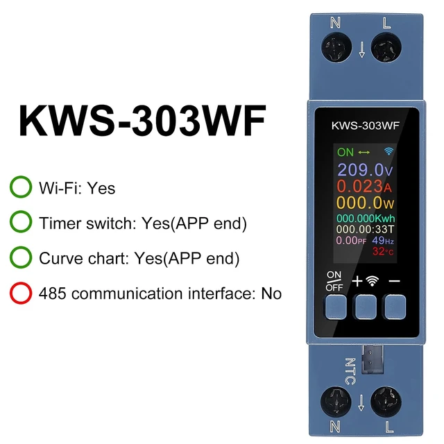 Alt view image 5 of 7 - 8 in1 TFT Color Screen Dual Phase AC Meter Voltage Current Power Meter 0-40A AC 85-290V Timer Relay