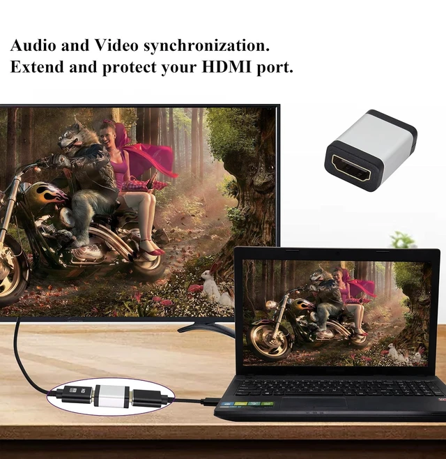 Alt view image 7 of 7 - HDMI Adapter 4K HDMI Connector Female to Female Coupler,Aluminum Alloy HDMI Extender,with 4K@60hz,3D and HDR for HD TV,Computer,PC,Monitor,Laptop,Projector,DVD Player,PS 4/3(2Pack/Silver)