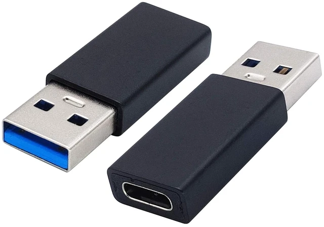 Main image of Type C to USB A Adapter USB Type C Female to USB Male OTG Adapter for Laptops, Power Banks and More USB A Ports Devices, Support Data Sync and Charging (2 Packs-Black F/M)