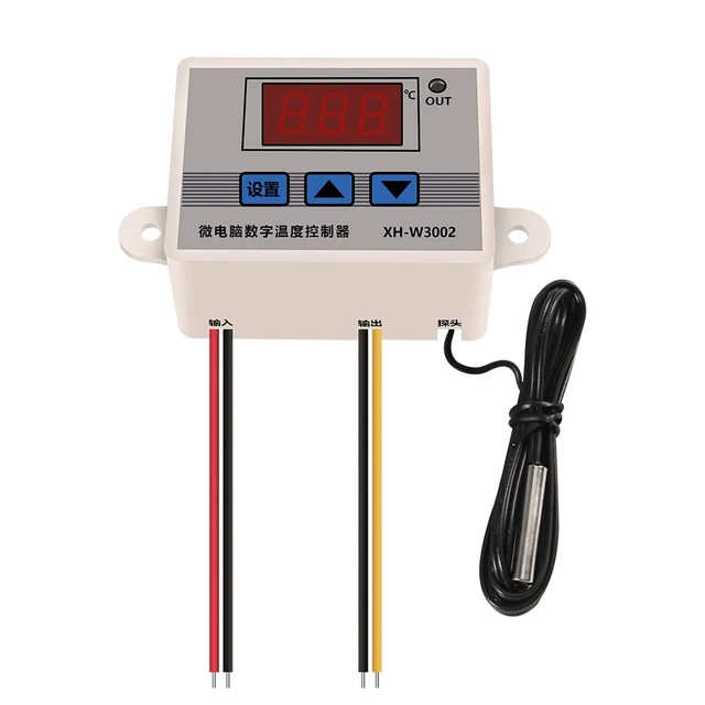 Alt view image 3 of 7 - 2PCS XH-W3002 Digital Temperature Controller -50 to 110 °C Programmable Heating Cooling Thermostat LED Display Thermostat Control Switch and NTC 10K Thermistor Sensors with Waterproof Probe