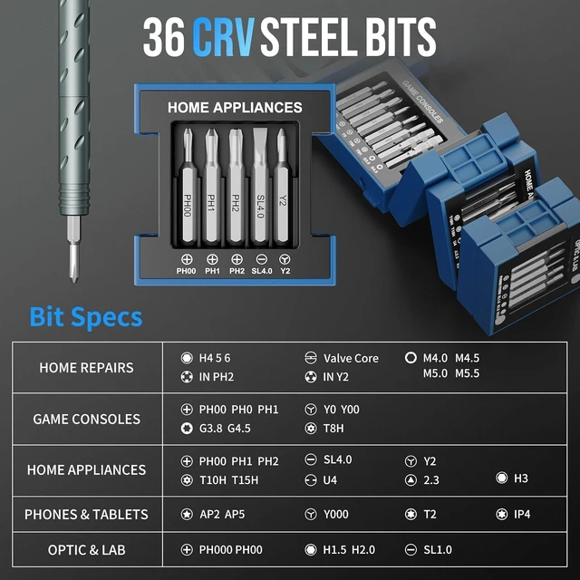Alt view image 2 of 7 - 55 in 1 Magnetic Screwdriver Set, Tool Cube Kit