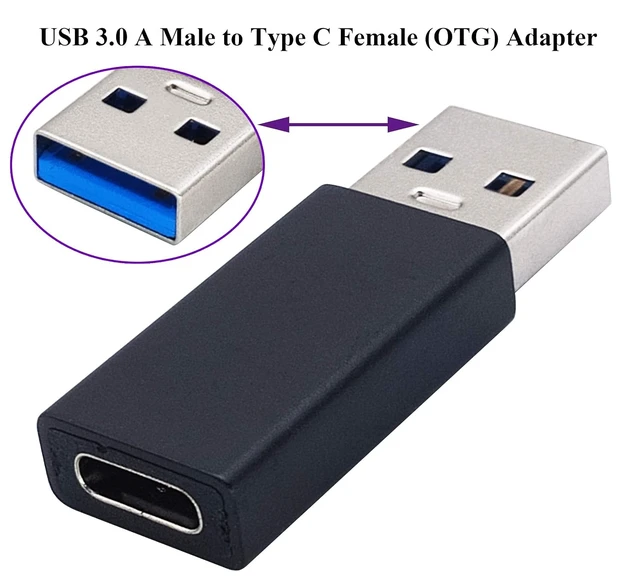 Alt view image 4 of 6 - Type C to USB A Adapter USB Type C Female to USB Male OTG Adapter for Laptops, Power Banks and More USB A Ports Devices, Support Data Sync and Charging (2 Packs-Black F/M)