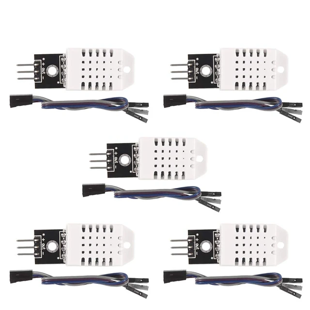Main image of 5PCS Hygrometer Thermometer Sensor DHT22 Digital Temperature and Humidity Module AM2302 Temperature Humidity Gauge Monitor for Electronic Practice DIY Replace SHT11 SHT15