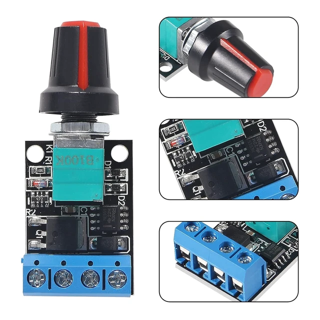 Alt view image 3 of 7 - 6PCS 5V 12V 10A Voltage Regulator PWM DC Motor Speed Controller Governor Stepless Speed Regulator LED Dimmer Power Controller