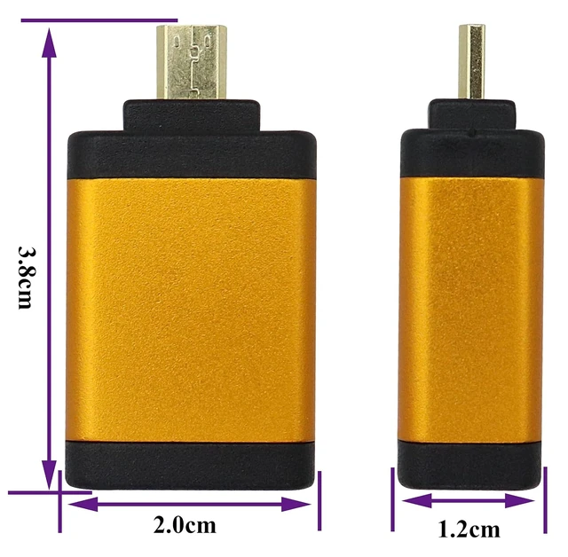 Alt view image 2 of 7 - Micro HDMI to HDMI Adapter,(Type-D) Micro HDMI Male to HDMI Female Coupler for 4K 60Hz Micro HDMI Port Connector Devices for Camera,Laptop,Tablet,HDTV,Projector(2-Pack/Orange)