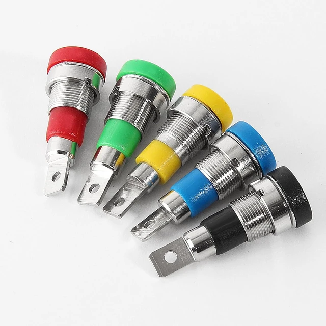 Main image of 5Pcs 4mm Banana Jack Female Panel Mount Banana Socket Binding Post Adapter for 4mm Banana Plug Connectors(5 Colors)