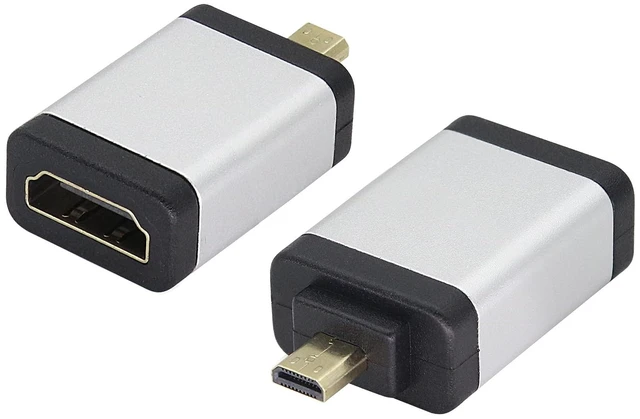 Main image of Micro HDMI Aluminum Alloy Shell Coupler,HDMI Female to Micro HDMI Male Adapter for 3D Micro HDMI Port Extender Devices Compatible for GoPro Hero,Raspberry Pi 4,Sport Camera(2-Pack/Silver)
