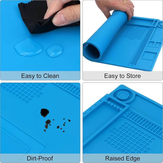 Alt view image 7 of 7 - Silicone Soldering Repair Mat Magnetic Work Mat 17.7''x11.8''