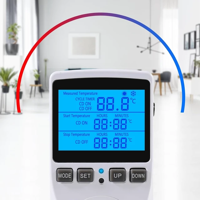 Alt view image 4 of 7 - 1Pack Digital Temperature Controller Thermostat Timer - Reptile Thermostat Controller Day Night Timer 110V 15A Temperature Controlled Outlet Plug Heating Cooling Control with Sensor