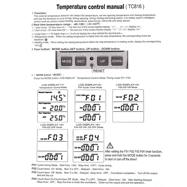 Alt view image 7 of 7 - 1Pack Digital Temperature Controller Thermostat Timer - Reptile Thermostat Controller Day Night Timer 110V 15A Temperature Controlled Outlet Plug Heating Cooling Control with Sensor