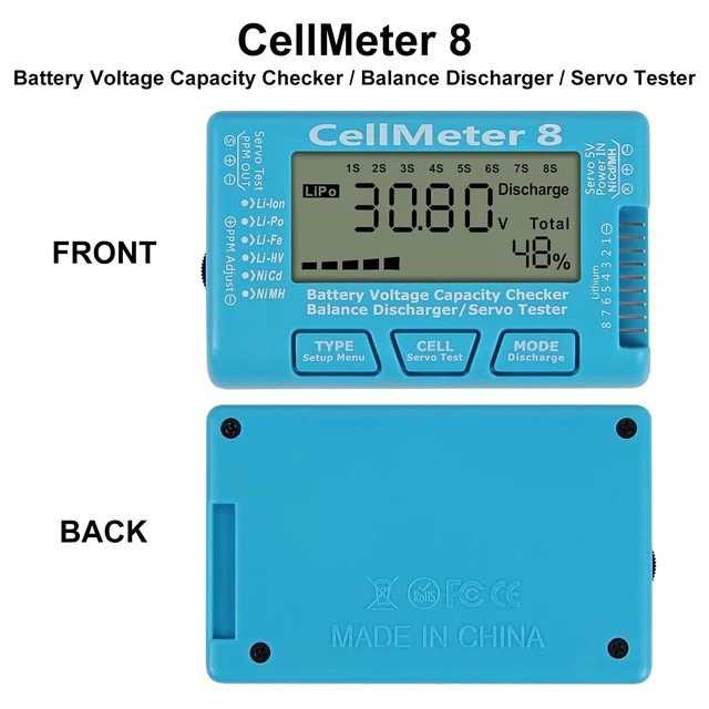 Alt view image 3 of 6 - 1PCS RC Cellmeter 8 Digital Battery Capacity Checker Controller Tester Voltage Tester for LiPo Life Li-ion NiMH Nicd Cell Meter