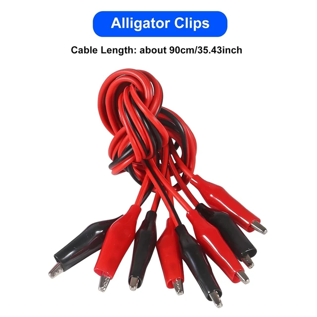 Alt view image 2 of 7 - 4PCS Alligator Clips Electrical 40 Inches,Double-Ended Jumper Wires with Alligator Clips for Electrical Testing, Circuit Connection, Electronic Experiments