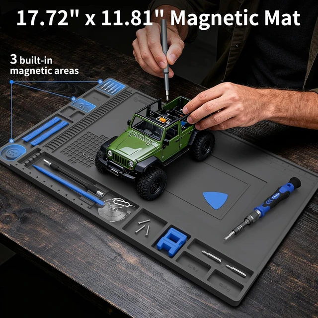 Alt view image 2 of 7 - Soldering Electronics Repair Mat, Magnetic Work Mat 17.7''x 11.8''