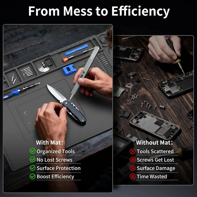 Alt view image 4 of 7 - Soldering Electronics Repair Mat, Magnetic Work Mat 17.7''x 11.8''