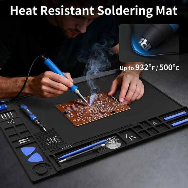 Alt view image 3 of 7 - Soldering Mat Large, Repair Mat 932°F Heat Resistant 21.7"x15.8''
