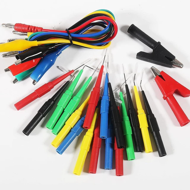 Alt view image 6 of 6 - 24PCS Back Probe Kit,Banana Plug to Copper Alligator Clip Automotive Test Leads Set Multimeter Back Probe Pins Automotive Electrical Circuit Diagnostic Tool Set