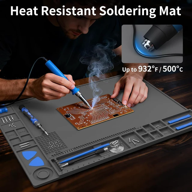 Alt view image 3 of 7 - Soldering Mat Large, Solder Mat 932°F Heat Resistant 21.7"x15.8''