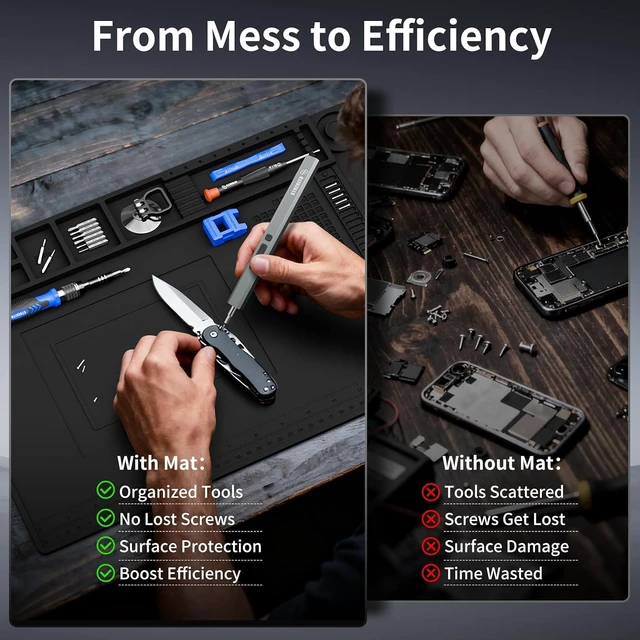Alt view image 2 of 7 - Soldering Mat Electronics Mat Silicone Repair Mat 17.7''x11.8''