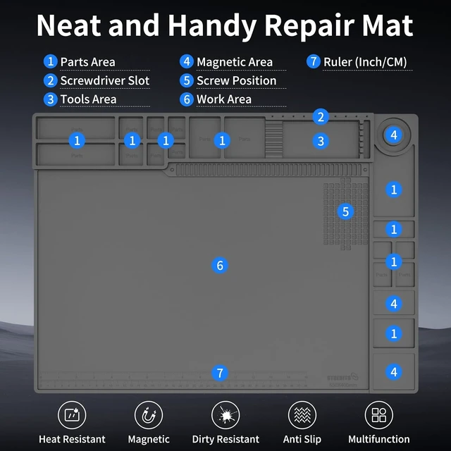Alt view image 5 of 7 - Soldering Mat Large, Solder Mat 932°F Heat Resistant 21.7"x15.8''