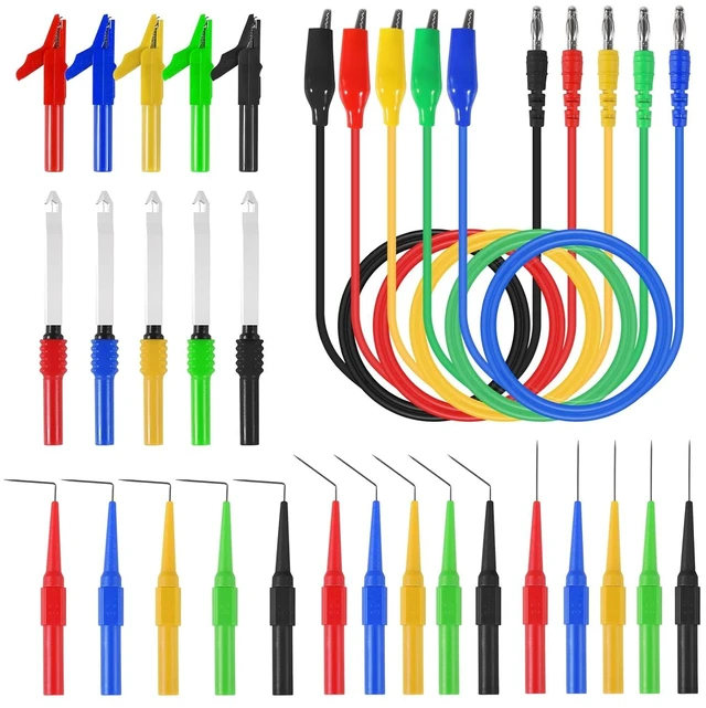 30PCS Back Probe Kit, Banana Plug to Copper Alligator Clip Automotive ...