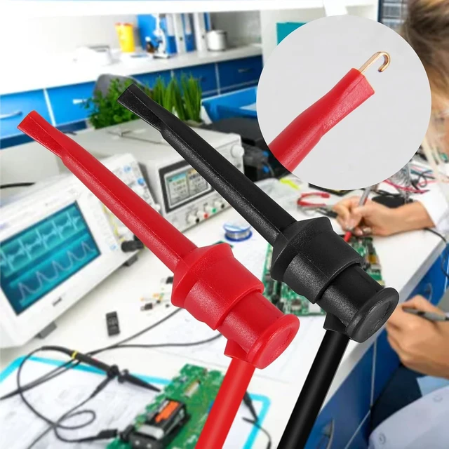 Alt view image 6 of 7 - 25PCS Multimeter Test Leads Kit,Upgraded Test Leads Set with Replaceable Gold-Plated Multimeter Probes, Alligator Clips, Test Hooks and Back Probe Pins, Soft Silicone Volt Meter Lead