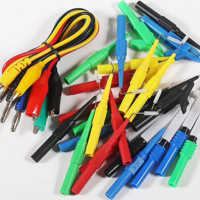 Alt view image 7 of 7 - 30PCS Back Probe Kit, Banana Plug to Copper Alligator Clip Automotive Test Leads Set with Alligator Clips, Wire Piercing Probes, 15PCS 30V Back Probe Pins for Car Repairing Diagnostic Circuit Testing