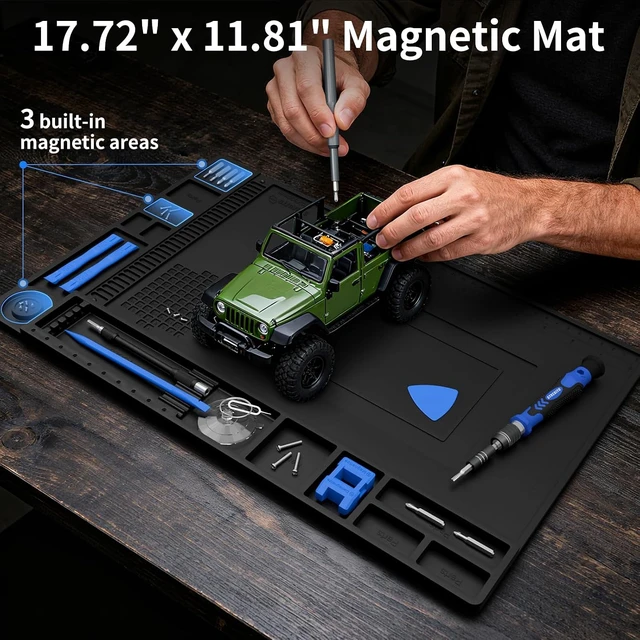 Alt view image 4 of 7 - Soldering Mat Electronics Mat Silicone Repair Mat 17.7''x11.8''