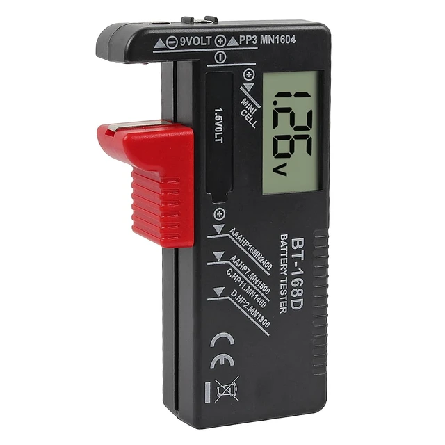 Alt view image 2 of 7 - 2Pcs Battery Tester Checker,Universal Battery Checker Household Battery Testers for AAA AA C D 9V 1.5V Small Batteries Button Cell (Model: BT-168D)