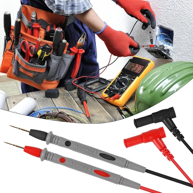 Alt view image 5 of 7 - 2 Sets Test Leads 1000V 20A Ultra-Sharp Test Probe Lead for Multimeter Meter Test Lead, 40.5 inch / 103 cm, multimeter Test Leads
