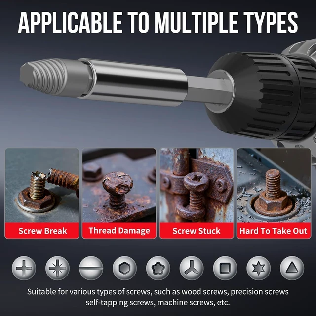 Alt view image 3 of 7 - 32PCS Damaged Screw Extractor Set, Stripped Screw Extractor(Red)