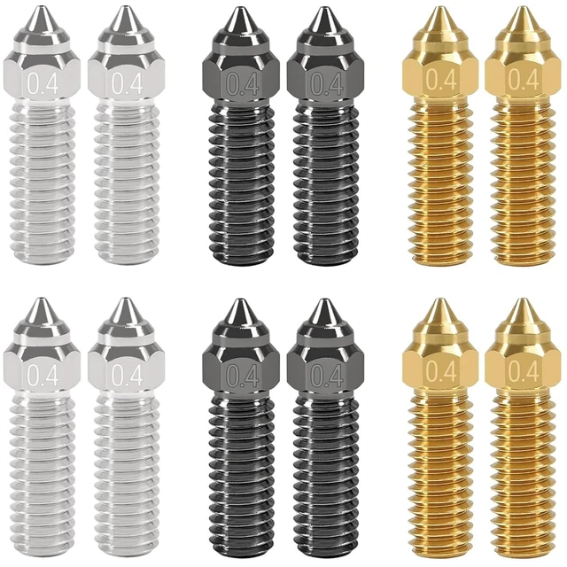 Main image of 12PCS K1 Nozzles Kit 0.4mm /1.75 mm 3D Printer 4PCS Hardened Steel Nozzle+ 4PCS Copper Alloy Nozzle+ 4PCS Brass 0.4mm Nozzles Kit for K1, K1 MAX,CR-M4